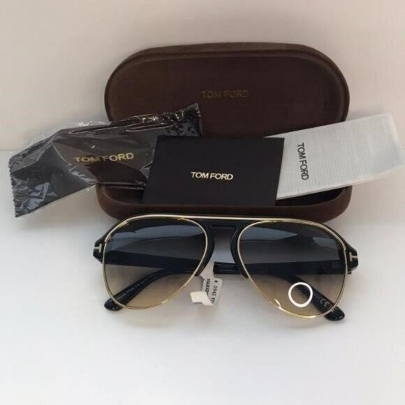 TOM FORD MARSHALL FT0929 01B Sunglasses Black Gold Frame Gray Gradient Lens 58mm - Picture 4 of 11